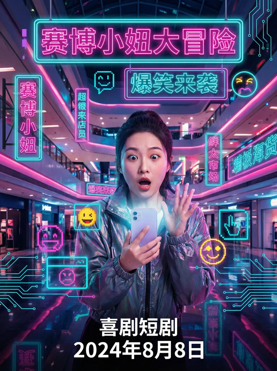美女光屁股 搞笑喜剧短剧 - 赛博小妞大冒险海报